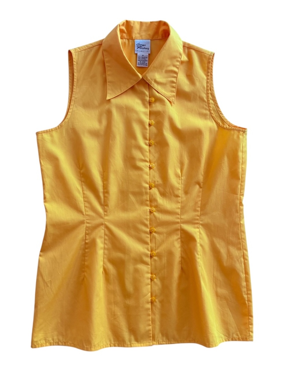 Vintage Yellow Sleeveless Collared Shirt
